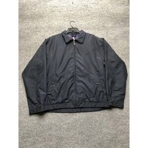 Chaps Jacket Mens Medium Blue Plaid Lined Windbreaker Full Zip Bomber Casual